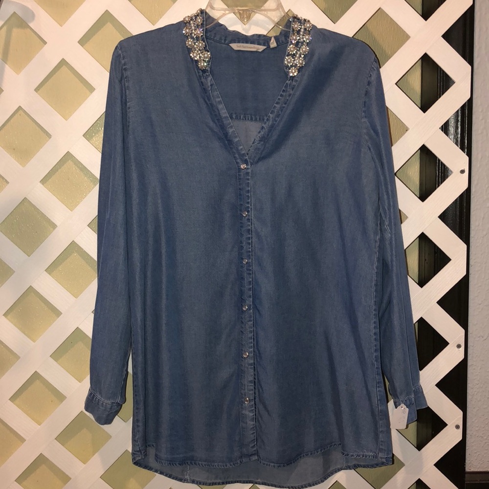 Jean long sleeve button down